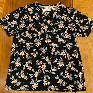 Black tee with flowers
